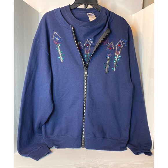 Jerzees Woman Rhinestones Birdhouse Jacket & Shirt Size M - Picture 2 of 16